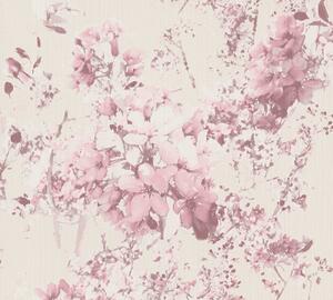 A.S. Création | Vliesová tapeta na zeď Attractive 37816-3 | 0,53 x 10,05 m | fialová, krémová, růžová