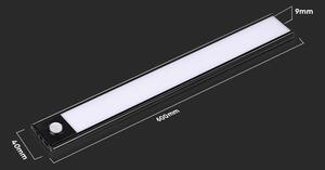 LED Solution Černé nábytkové LED svítidlo 60cm 2,5W s pohybovým čidlem 2967