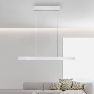 PURE LED závěsné světlo E-Motion, diamant,, stmívatelný, Hliník / šedá / zinek, Obývací pokoj / jídelna, Hliník, Moderní