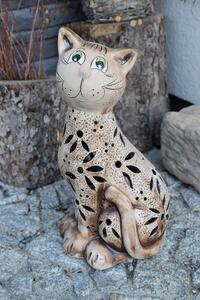 Bureš svícen Kočka kámoška keramický květiny 40 cm