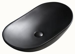 BPS-koupelny Keramické umyvadlo na desku HYD-LI-MTB-625 62,5x36 cm, černé matné