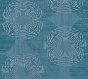 A.S. Création | Vliesová tapeta na zeď Attractive 37832-5 | 0,53 x 10,05 m | modrá, metalická