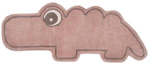 Růžový bavlněný koberec ve tvaru krokodýla Done by Deer Croco