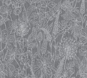 A.S. Création | Vliesová tapeta na zeď Attractive 37834-4 | 0,53 x 10,05 m | černá, metalická, šedá