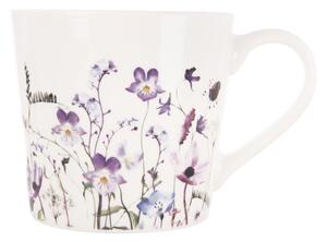 Bílý/fialový porcelánový hrnek 430 ml Louka – Orion