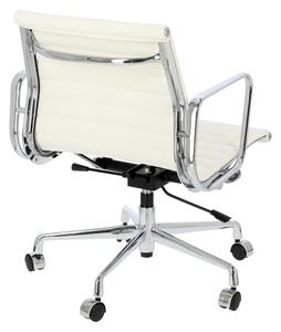 Kancelářská židle CH inspirované EA117 bílá kůže, chrom