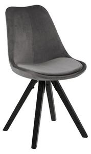 Židle Dima VIC samet/kaučukové dřevo - šedá