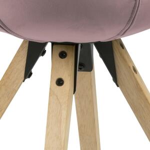 Židle Dima VIC samet/kaučukové dřevo - starorůžová, přírodní nohy