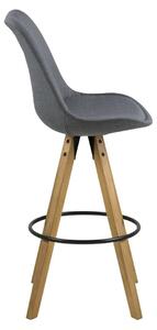Barová židle Dima Melange tmavě šedá, látka - nohy dub