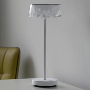 LED stolní lampa Dora, aku, stmívatelná IP44, bílá