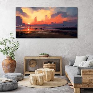 Obraz na plátně Obraz na plátně Abstrakce mlhy Sunset