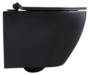 BPS-koupelny Závěsná WC mísa se SoftClose sedátkem HYD-4755, černá mat