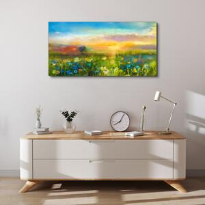 Obraz na plátně Obraz na plátně Západ slunce květiny