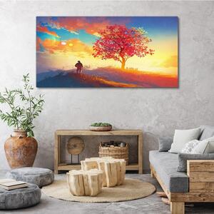 Obraz na plátně Obraz na plátně Hill Sunset Tree