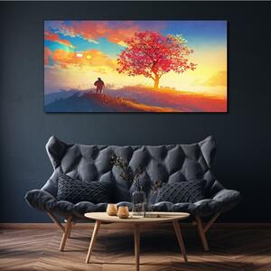 Obraz na plátně Obraz na plátně Hill Sunset Tree