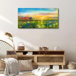 Obraz na plátně Obraz na plátně Západ slunce květiny