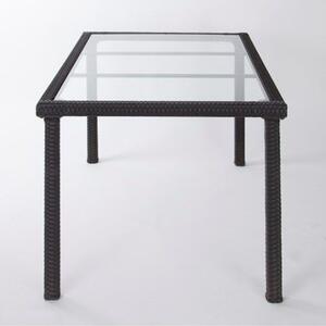 Royal Garden Lubango stůl hliník/sklo/polyratan,antracit 150 x 90 x 75 cm