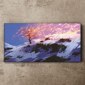 Obraz na plátně Obraz na plátně Horský strom zimní sníh