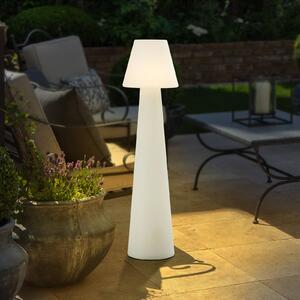 Lucande Terasové svítidlo Gauri, bílé, výška 107 cm, IP65, Bílá / opál, Plast, Moderní