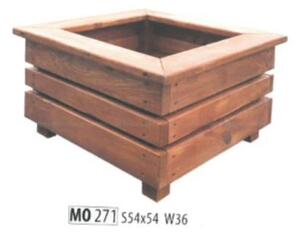 Ozdobný čtvercový dřevěný květináč MO271|výprodej