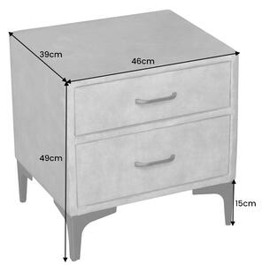 Designový noční stolek Bailey tmavě šedý samet