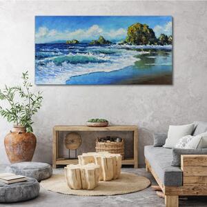 Obraz na plátně Obraz na plátně mořské vlny pobřeží