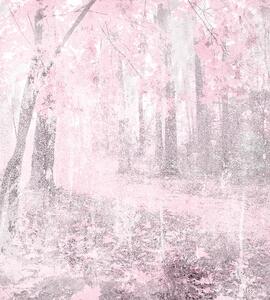 MS-3-0364 Vliesová fototapeta Abstrakt růžový les | 225 x 250 cm