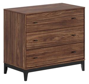 Komoda v dekoru ořechu v tmavě přírodní barvě 100x89x55 cm Ilyas – Vipack