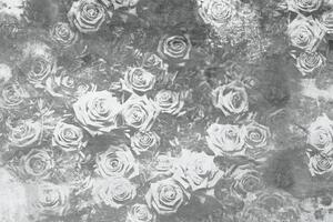 DIMEX | Vliesová fototapeta Abstrakt růže II. MS-5-0378 | 375 x 250 cm| šedá, bílá