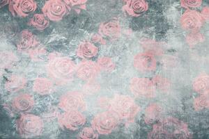 DIMEX | Vliesová fototapeta Abstrakt růže I. MS-5-0377 | 375 x 250 cm| růžová, šedá