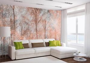 DIMEX | Vliesová fototapeta Abstrakt barevný les MS-5-0390 | 375 x 250 cm| růžová, vícebarevná