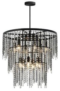 Toolight Toolight, stropní křišťálové svítidlo APP1314-CP Black, černá, OSW-07988