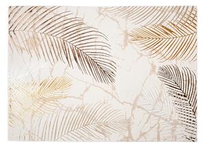Makro Abra Kusový koberec GOLDEN NA37G Listy Moderní krémový Rozměr: 80x150 cm