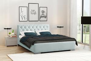Čalouněná postel JOHNNY 90x200 cm Odstín látky: Tmavě modrá (Fresh 11) - eTapik