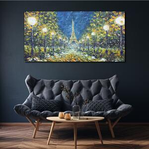 Obraz na plátně Obraz na plátně Park Stromy Noční věž