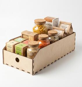 Usporadejto.cz Úložný box, dřevěný 20x50x12cm - do spíže i do skříně VASKY20
