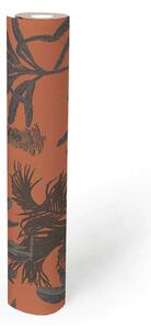 A.S. Création | Vliesová tapeta na zeď Michalsky 4 37983-4 | 0,53 x 10,05 m | černá, oranžová, hnědá, šedá