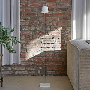 LED dobíjecí stojací lampa Nuindie IP54 120 cm kulatá USB-C sněhově bílá