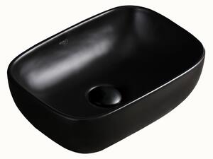 BPS-koupelny Keramické umyvadlo na desku HYD-MO-MTB-370 37x25 cm, černé matné