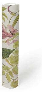 A.S. Création | Vliesová tapeta na zeď Michalsky 4 37988-1 | 0,53 x 10,05 m | zelená, bílá, růžová