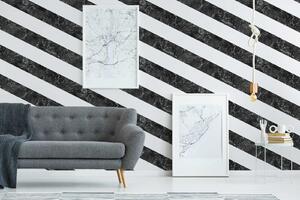 A.S. Création | Vliesová tapeta na zeď Michalsky 4 37992-1 | 0,53 x 10,05 m | bílá, černá, metalická