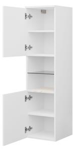 Závěsná koupelnová skříňka Kiegi, Barva: bílý mat / bílý mat + bílý mramor 5903211318481