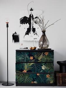 Samolepky Ikea Malm Tmavé tropické listy