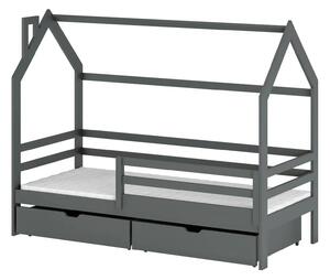 Legno Dětská postel ve tvaru domku Lilly grafit Rozměr (cm): 80x160