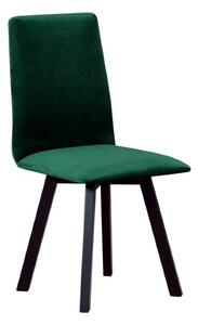Moderní jídelní židle Scani černé nohy a zelená potahová látka