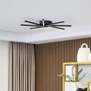 Stropní svítidlo Lucande LED Tjado, Ø 70 cm, černá barva, kov