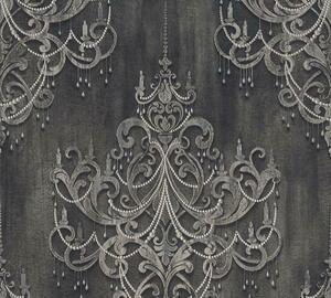 A.S. Création | Vliesová tapeta na zeď Mata Hari 38096-4 | 0,53 x 10,05 m | metalická, šedá