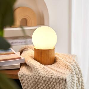 Pauleen Woody Shine stolní lampa, dřevo, sklo