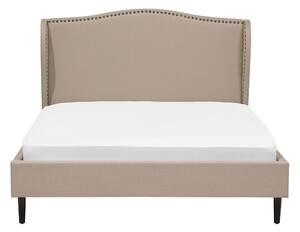 Čalouněná béžová postel 140x200 cm COLMAR