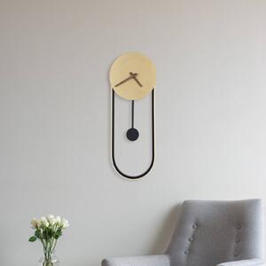 LED nástěnné světlo Sussy s hodinami, černá/zlatá